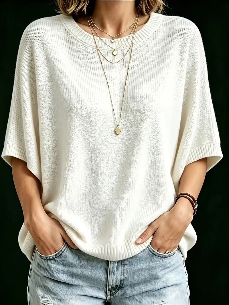Amber casual batwing knit top