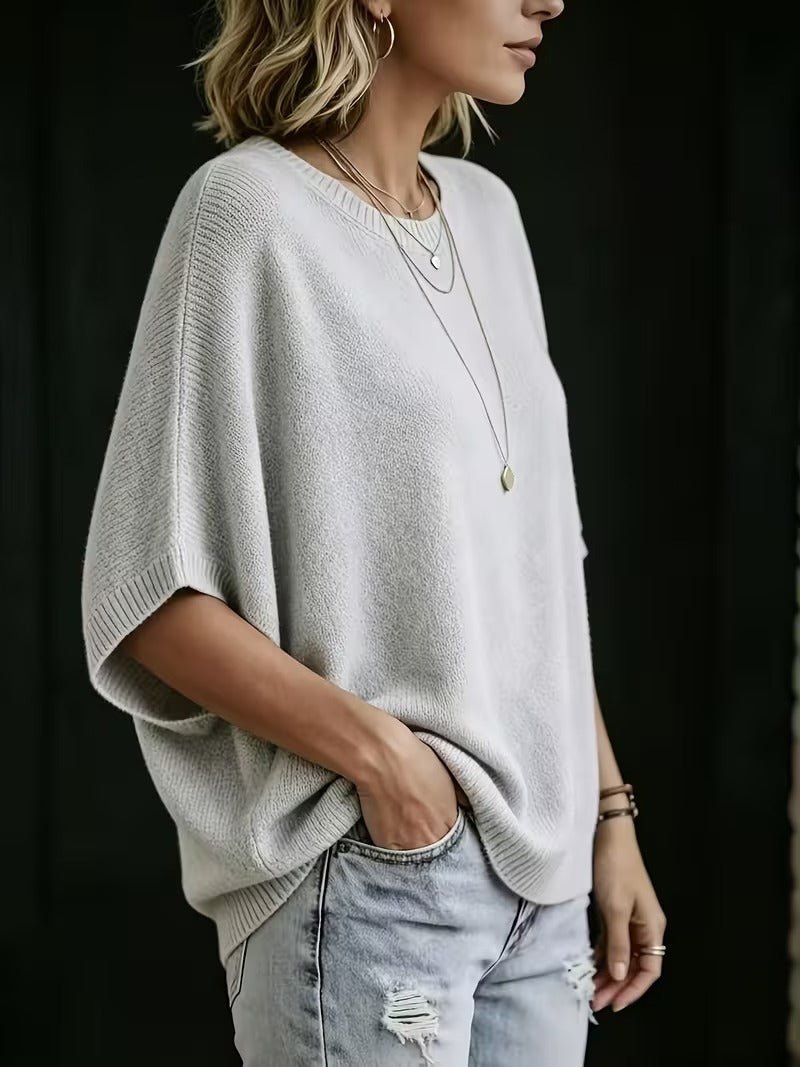 Amber casual batwing knit top