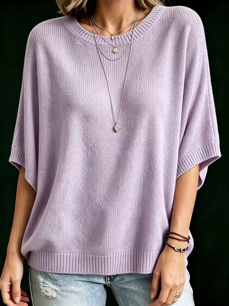 Amber casual batwing knit top