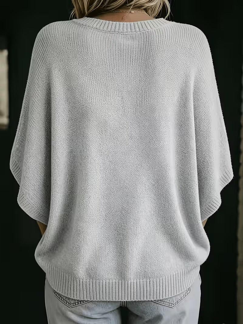 Amber casual batwing knit top