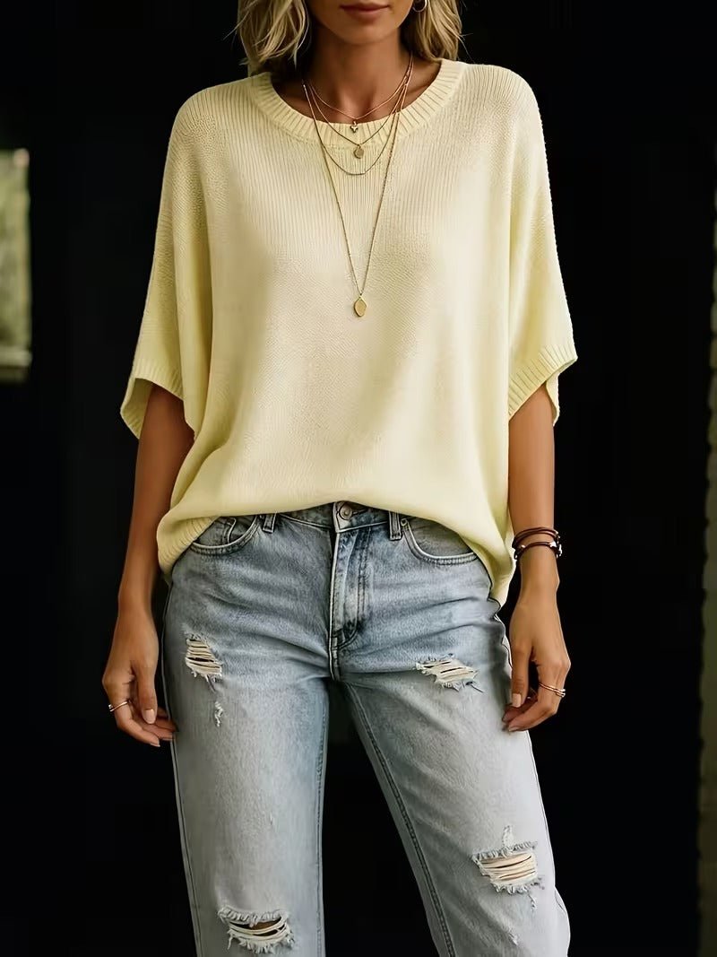 Amber casual batwing knit top