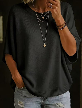 Amber casual batwing knit top