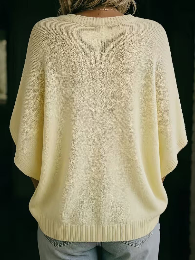 Amber casual batwing knit top