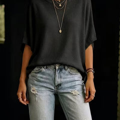 Amber casual batwing knit top
