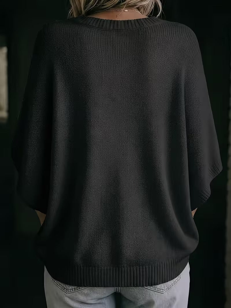 Amber casual batwing knit top