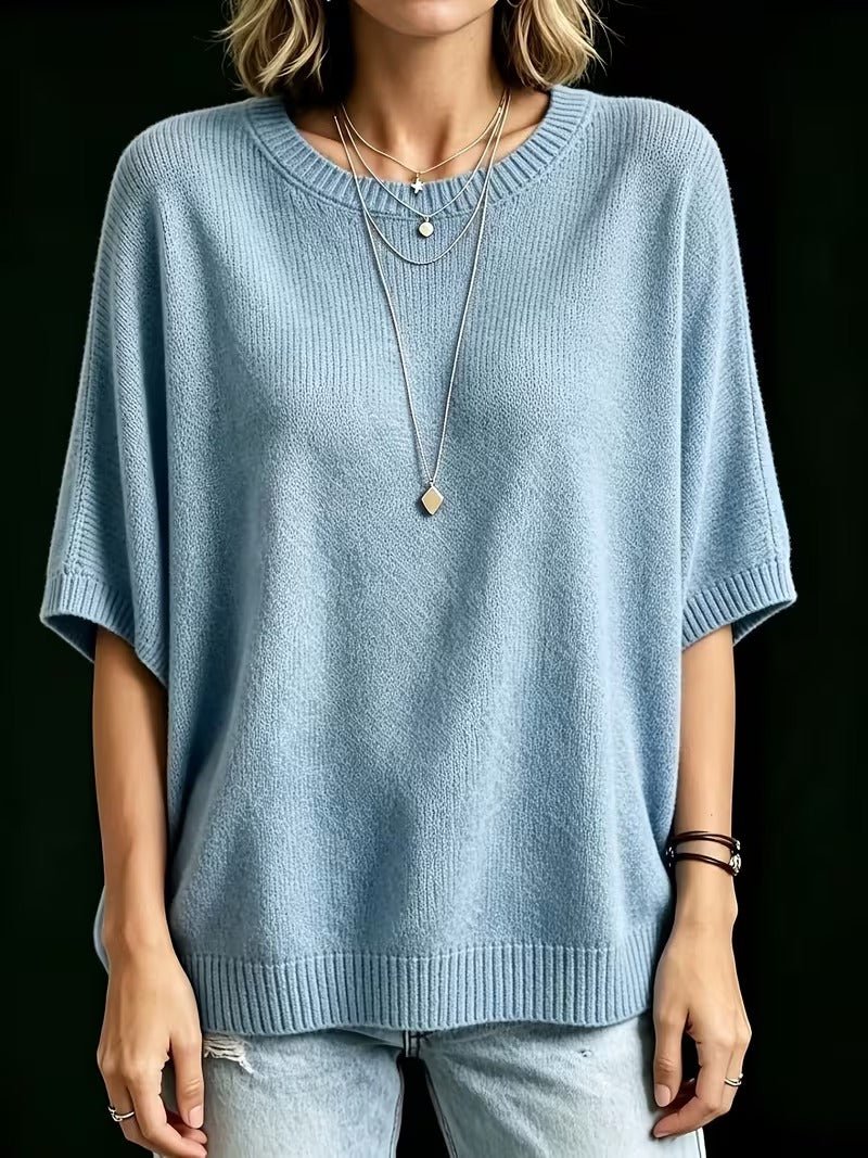 Amber casual batwing knit top