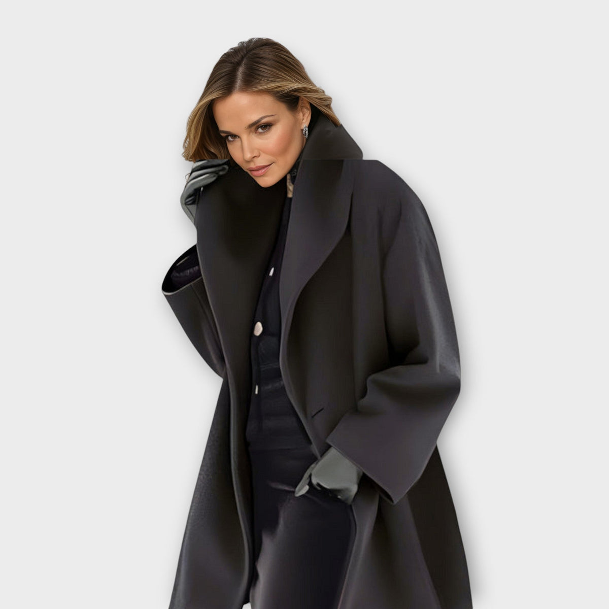 Jane wind-resistant shawl collar coat