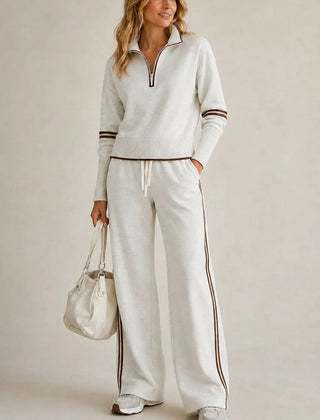 Kate half-zip jumper and wide-leg trouser set