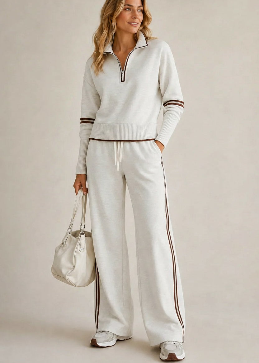 Kate half-zip jumper and wide-leg trouser set