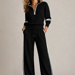 Kate half-zip jumper and wide-leg trouser set