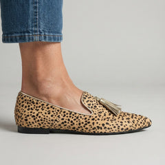 Marianne cheetah print tassel loafers