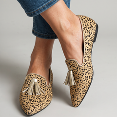 Marianne cheetah print tassel loafers
