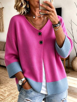 Jennifer colour-block knit cardigan