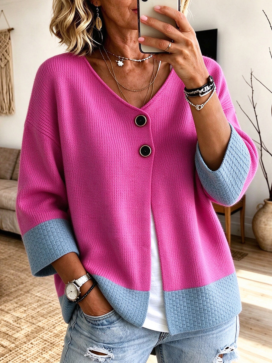 Jennifer colour-block knit cardigan