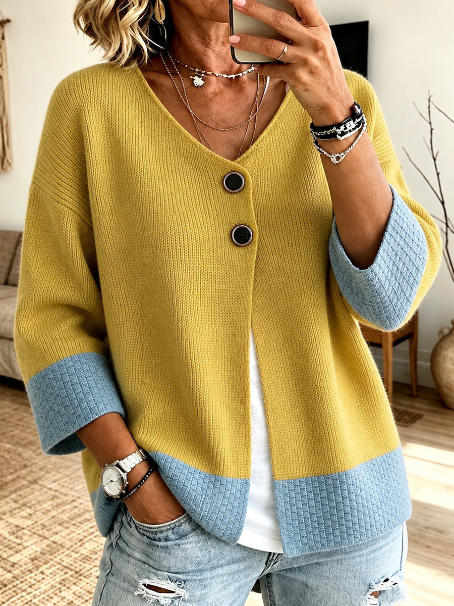 Jennifer colour-block knit cardigan
