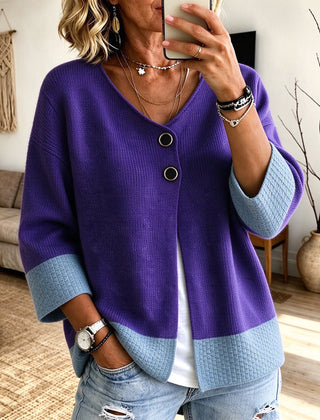 Jennifer colour-block knit cardigan