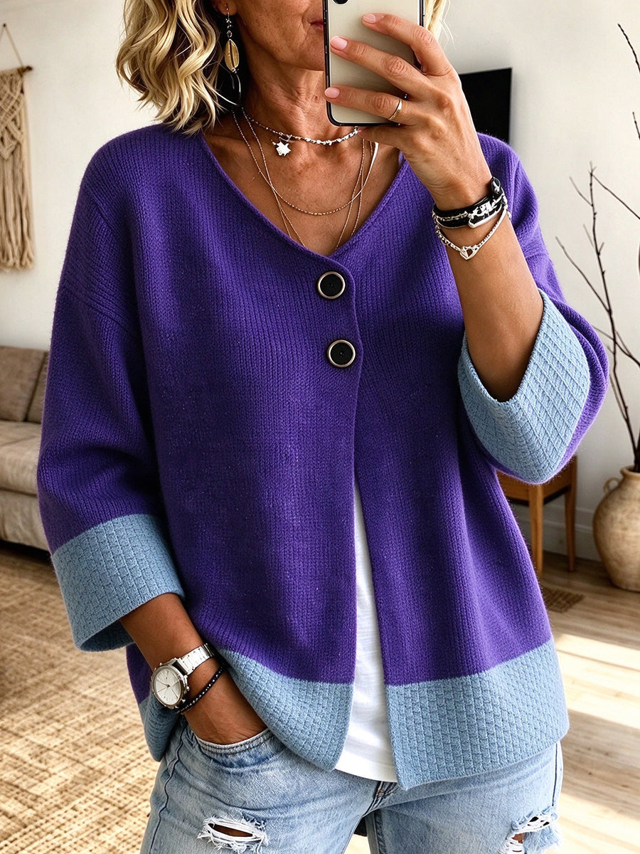 Jennifer colour-block knit cardigan