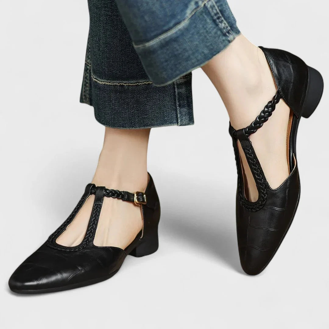 Penny | Block Heel Mary Jane Shoes with T-Strap